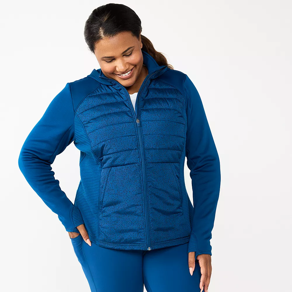 Tek Gear® Jacket Plus Size Mixed-Media Hooded 7 Tek Gear® Jacket Plus Size Mixed-Media Hooded - Image 5