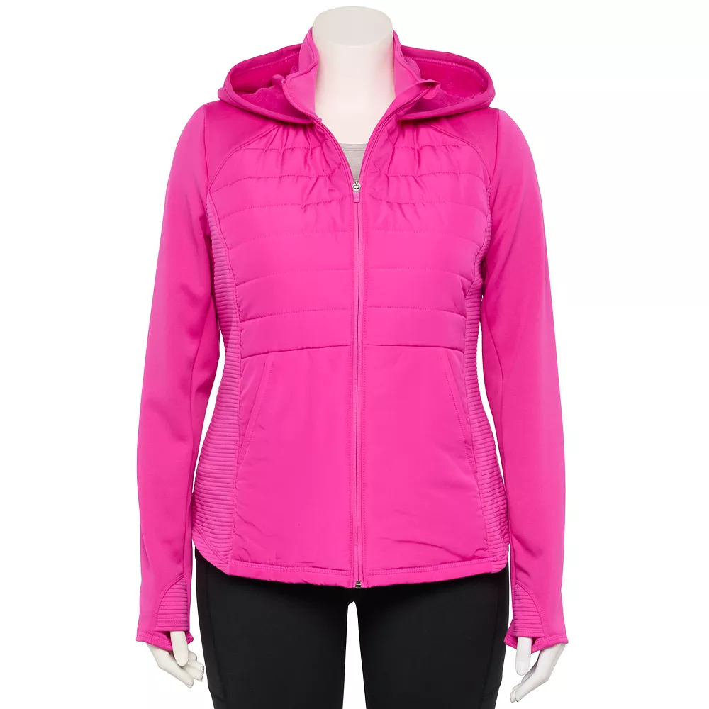 Tek Gear® Jacket Plus Size Mixed-Media Hooded 6 Tek Gear® Jacket Plus Size Mixed-Media Hooded - Image 4