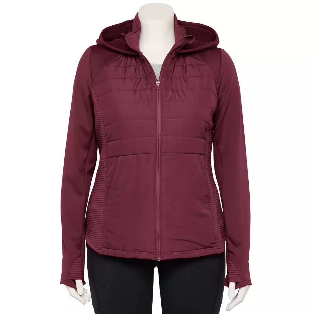 Tek Gear® Jacket Plus Size Mixed-Media Hooded 5 Tek Gear® Jacket Plus Size Mixed-Media Hooded - Image 3