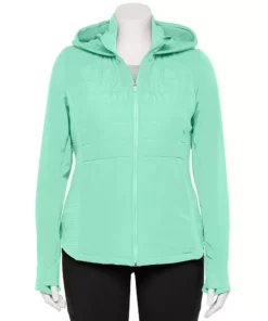 Tek Gear® Jacket Plus Size Mixed-Media Hooded 18 Tek Gear® Jacket Plus Size Mixed-Media Hooded -Tek Gear store 5567937 Shy Green