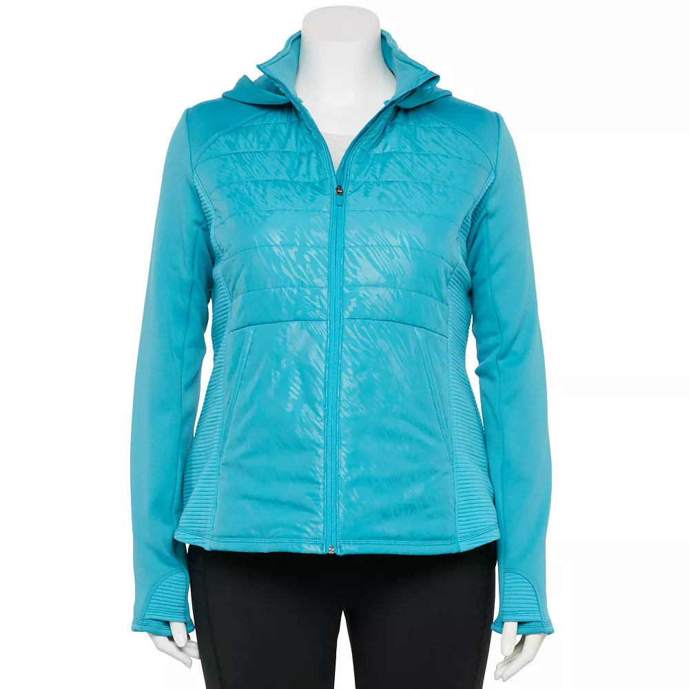 Tek Gear® Jacket Plus Size Mixed-Media Hooded 8 Tek Gear® Jacket Plus Size Mixed-Media Hooded - Image 6