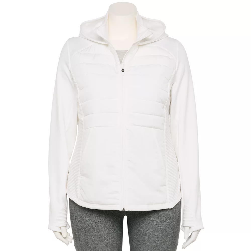 Tek Gear® Jacket Plus Size Mixed-Media Hooded 3 Tek Gear® Jacket Plus Size Mixed-Media Hooded