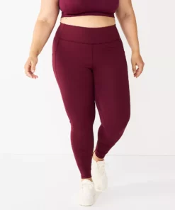Tek Gear® Legging Plus Size Pocket Ultrastrech Side High-Waisted -Tek Gear store 5567969 Night Sangria