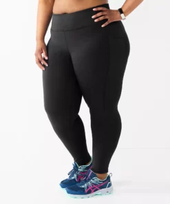 Tek Gear® Legging Core 7/8 Plus Size High-Waisted Side Pocket -Tek Gear store 5568006 Black