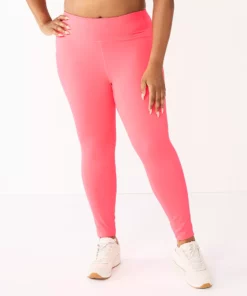 Tek Gear® Legging Core 7/8 Plus Size High-Waisted Side Pocket -Tek Gear store 5568006 Fanatic Pink