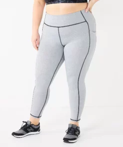 Tek Gear® Legging Core 7/8 Plus Size High-Waisted Side Pocket -Tek Gear store 5568006 Gray