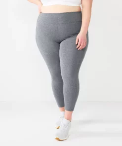 Tek Gear® Legging Core 7/8 Plus Size High-Waisted Side Pocket -Tek Gear store 5568006 Mineral Black