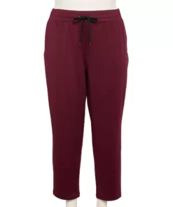 Tek Gear® Pant Plus Size Terry Ankle French Weekend -Tek Gear store 5568027 Night Sangria