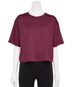 Women's Tek Gear® Crop Easy Tee 16 Women's Tek Gear® Crop Easy Tee -Tek Gear store 5575182 Night Sangria