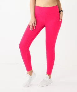 Tek Gear® Women' Pocket Legging 7/8 Side Ultrastretch High-Waisted -Tek Gear store 5576168 Fanatic Pink