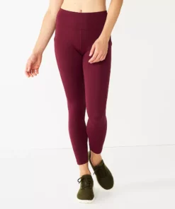 Tek Gear® Women' Pocket Legging 7/8 Side Ultrastretch High-Waisted -Tek Gear store 5576168 Night Sangria