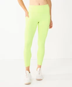 Tek Gear® Women' Pocket Legging 7/8 Side Ultrastretch High-Waisted -Tek Gear store 5576168 Real Lemon