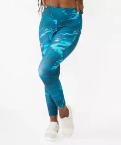 Tek Gear® Women' Pocket Legging 7/8 Side Ultrastretch High-Waisted -Tek Gear store 5576168 Teal Soft Marbled