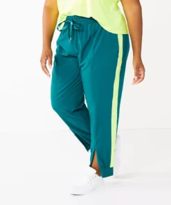 Tek Gear® Track Pant Woven Plus Size Zipper-Hem