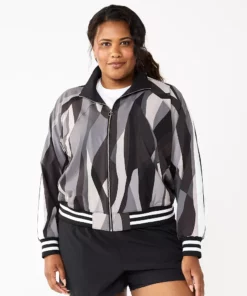 Tek Gear® Jacket Tracksuit Woven Plus Size -Tek Gear store 5638591 Black Abstract