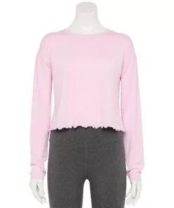 Tek Gear® Women' Top Lettuce-Edge Cross-Back -Tek Gear store 5653063 Adoring Lilac