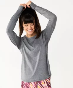 Tek Gear® Women' Tee Performance Long Sleeve -Tek Gear store 5653105 Gray