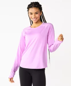 Tek Gear® Women' Tee Performance Long Sleeve -Tek Gear store 5653105 Little Lavender