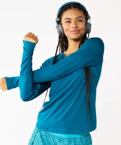 Tek Gear® Women' Tee Performance Long Sleeve -Tek Gear store 5653105 Night Life Teal