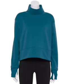Tek Gear® Women' Mockneck Top Run Long Sleeve -Tek Gear store 5653465 Blue Crayon