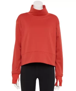 Tek Gear® Women' Mockneck Top Run Long Sleeve -Tek Gear store 5653465 Cranberry Kiss