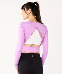 Tek Gear® Women' Tee Crop Ruffle Cutout -Tek Gear store 5653472 ALT