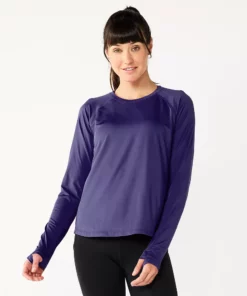 Petite Tek Gear® Tee Performance Long Sleeve -Tek Gear store 5653520 Maxwell Purple