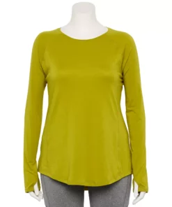 Tek Gear® Tee Plus Size Soft Touch Long-Sleeve