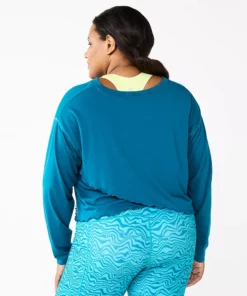 Tek Gear® Top Plus Size Lettuce-Edge Cross-Back -Tek Gear store 5655893 ALT