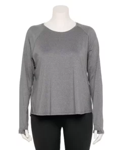 Tek Gear® Tee Plus Size Performance Long Sleeve 24 Tek Gear® Tee Plus Size Performance Long Sleeve -Tek Gear store 5656046 Black