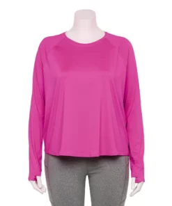 Tek Gear® Tee Plus Size Performance Long Sleeve 18 Tek Gear® Tee Plus Size Performance Long Sleeve -Tek Gear store 5656046 Fantasy Berry