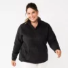 Tek Gear® Top Microfleece Plus Size Quarter-Zip -Tek Gear store 5656194 Black
