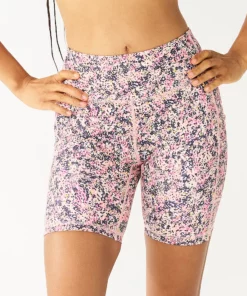 Tek Gear® Women' Short 7-In. Ultrastretch Bike -Tek Gear store 5660896 Coral Ditsy Floral