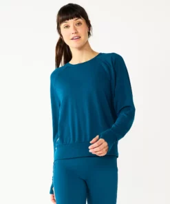 Tek Gear® Women' Tee Long-Sleeve Keyhole Back 12 Tek Gear® Women' Tee Long-Sleeve Keyhole Back -Tek Gear store 5662107 Blue Crayon