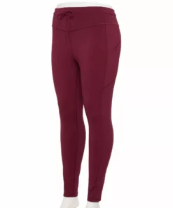 Tek Gear® Legging Plus Size Ultrastretch Drawstring-Waist -Tek Gear store 5662889 Night Sangria