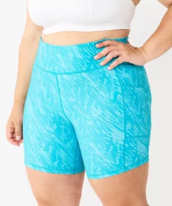 Tek Gear® Short Ultrastretch 7-In. Plus Size Bike -Tek Gear store 5663392 Blue Warped