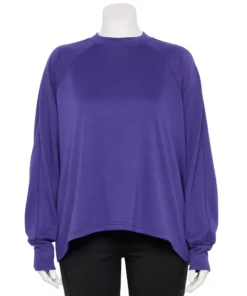 Tek Gear® Sweatshirt Fleece Plus Size Stretch Mockneck -Tek Gear store 5663518 Maxwell Purple