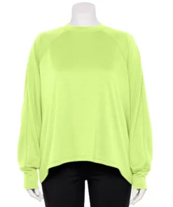 Tek Gear® Sweatshirt Fleece Plus Size Stretch Mockneck -Tek Gear store 5663518 Real Lemon