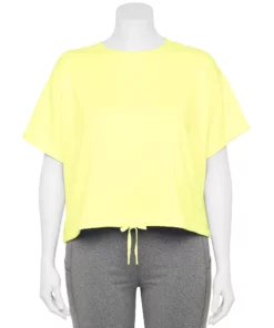 Tek Gear® Top Fleece Plus Size Stretch Cinched-Waist 11 Tek Gear® Top Fleece Plus Size Stretch Cinched-Waist -Tek Gear store 5663601 Real Lemon