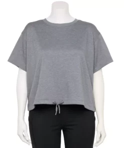 Tek Gear® Top Fleece Plus Size Stretch Cinched-Waist 13 Tek Gear® Top Fleece Plus Size Stretch Cinched-Waist -Tek Gear store 5663601 Smokey Slate