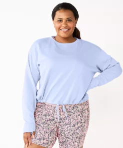 Tek Gear® Top Fleece Plus Size Stretch Cinched-Waist -Tek Gear store 5663621 Ava Lavender