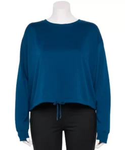 Tek Gear® Top Fleece Plus Size Stretch Cinched-Waist -Tek Gear store 5663621 Blue Crayon