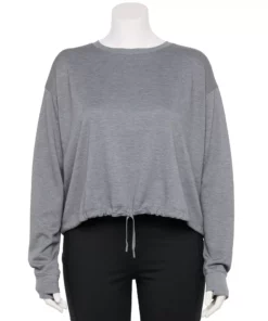 Tek Gear® Top Fleece Plus Size Stretch Cinched-Waist -Tek Gear store 5663621 Smokey Slate