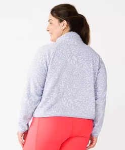 Tek Gear® Sweatshirt Microfleece Plus Size Cowlneck Crop -Tek Gear store 5664967 ALT