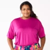 Tek Gear® Crop Top Plus Size Keyhole-Back
