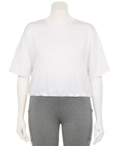 Tek Gear® Crop Top Plus Size Keyhole-Back 11 Tek Gear® Crop Top Plus Size Keyhole-Back -Tek Gear store 5667328 White