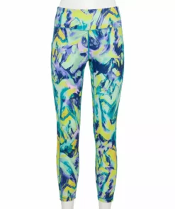 Tek Gear® Women' Legging 7/8 High-Waisted Adaptive -Tek Gear store 5671075 Green Marble