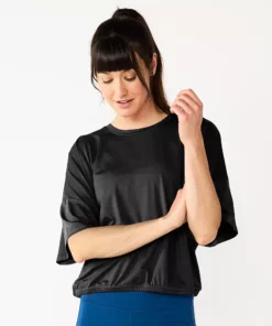 Tek Gear® Women' Tee Crop Open-Back -Tek Gear store 5674000 Black