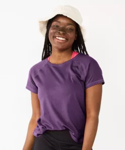 Tek Gear® Women' Tee Core Raglan -Tek Gear store 5942070 Grape Grenache