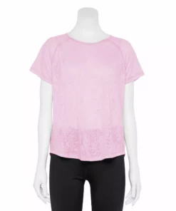 Tek Gear® Women' Tee Core Raglan -Tek Gear store 5942070 Pink Burnout
